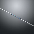 Long Polearm Weapon With Metal Shaft And Blue Accents For Tactical Use