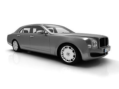 Gray Luxury Sedan With Sleek Body Design And White Alloy Wheels 3d model