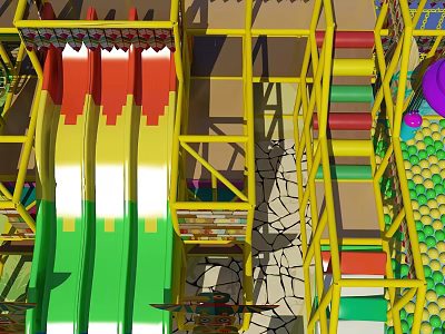 Colorful Indoor Playground Equipment With Slides Climbing Frames And Safe Activity Areas 3d model