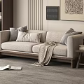 Middle-style double sofa 3d model