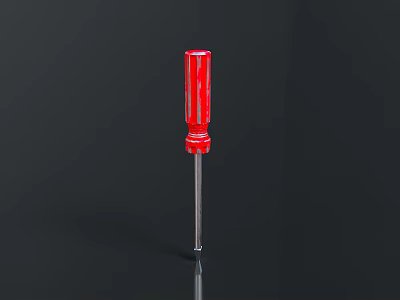 Red Screwdriver With Ergonomic Handle For Household Repair And Maintenance 3d model