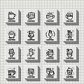 Public Facilities Coffee Display With Multiple Coffee Cup Icons And COFFEE Text 3d model