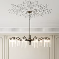 Ornate Ceiling Chandelier With Multiple Glass Shades And Elegant Metal Frame