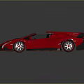 Red Supercar With Sleek Aerodynamic Design Open Top Rear Spoiler And Stylish Exterior