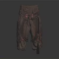 Vintage Leather Pants With Decorative Buckles Straps And Tassel Details