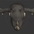 Cartoon Rhino Character Wearing Leather Jacket And Jeans Standing On Dark Surface