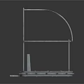 Metal Storage Rack With Curved Top And Platform Base Structure