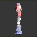 3D Rendered Robot Character With Mechanical Red Blue Design And Detailed Metallic Parts