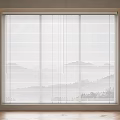 White Window Blinds Interior With Natural Light And Scenic Mountain View