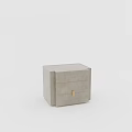 Modern Gray Bedside Table With Two Drawers And Brass Handle Design