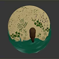 Small Island Scene With Capybara Tall Grass Blue Water And Sandy Ground