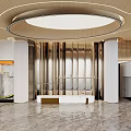 Hotel lobby front desk 3d model