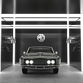 4S Store Modern Showroom With Blue Red Black Classic Cars On