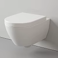 Modern White Wall Mounted Toilet Featuring Sleek Design For Bathroom Interiors