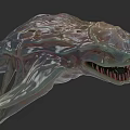 Mythical Aquatic Creature With Sleek Tentacles Sharp Teeth And Translucent Skin 3d model