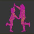 Two Girls In Yellow Sweaters Gray Pants Boots Holding Hands