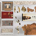 Traditional Shadow Puppetry Art With Ancient Characters Architecture And Display Cases