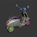 Modern Electric Scooter with Silver Body Black Seat and Rearview Mirrors in Sleek Design