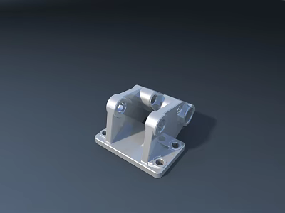 Metal Bracket For Public Facilities Structural Support With Mounting Holes And Bolts 3d model