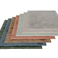 Stylish Square Rugs in Multiple Colors Stacked for Home Interior 3d model