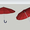 Two Red Umbrellas With Stylish Design For Daily Use And Weather Protection