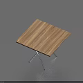 Simple Wooden Top Dining Table With Sleek Metal Legs And Modern Design