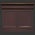 Traditional Dark Red Wooden Desk With Polished Top And Storage Drawers