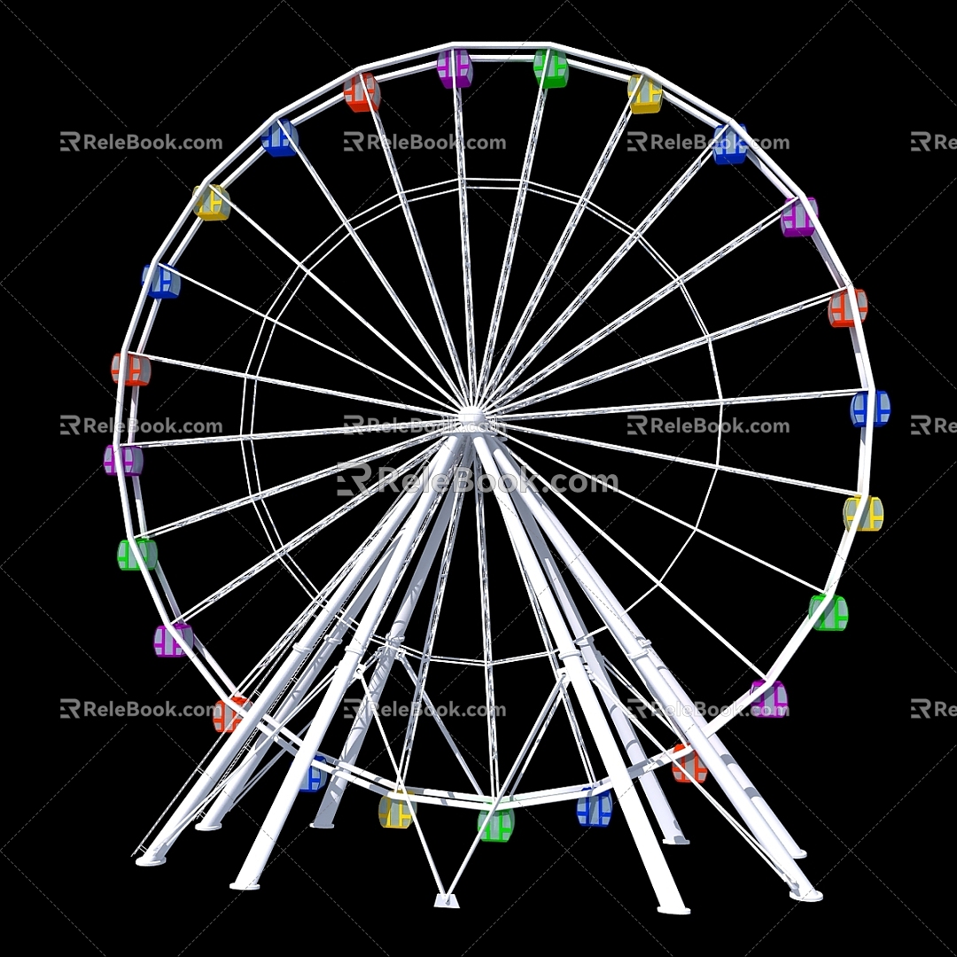 Modern Ferris wheel Ferris wheel with animation 3d model