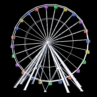 Modern Ferris wheel Ferris wheel with animation 3d model