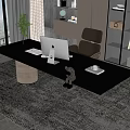 Simple Desk Combination Light Luxury High-end Rock Board Computer Desk Writing Desk Minimalist Writing Desk Office Desk and Chair 3d model