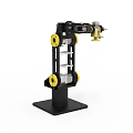 Smart Robotic Arm With Black Yellow Components Multiple Joints Sturdy Base For Industrial Automation 3d model