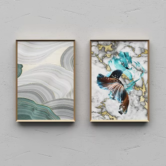 Modern Simple Light Luxury Abstract Hanging Painting 3d model
