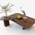 Wooden Oval Coffee Table With Fruit Bowl Fresh Fruits Vases And Books