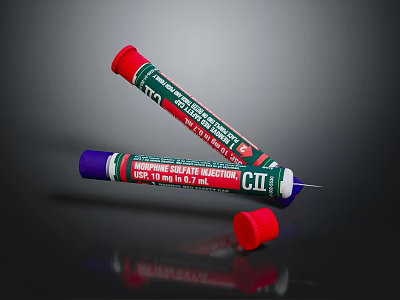 Medical Devices CIT Sterile Syringes with Red Purple Caps for Healthcare Applications Disposable Medical Supplies 3d model