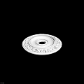 Elegant White Circular Ceiling Rose With Ornate Decorative Carvings And Classic Design