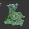 Ancient Style Stone Sculpture Depicting Man With Staff And Animal