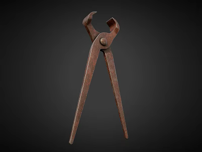 Hardware Tools Rusty Old-fashioned Pliers Metal Construction Essential Workshop Tool Design 3d model