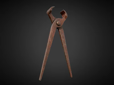 Hardware Tools Rusty Old-fashioned Pliers Metal Construction Essential Workshop Tool Design 3d model