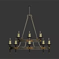 Classic Multi Tiered Chandelier With Metal Frame And Candle Lights For Decorative Furniture