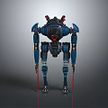Mechanical Robot Character With Biological Creature In Sci Fi Design Setup