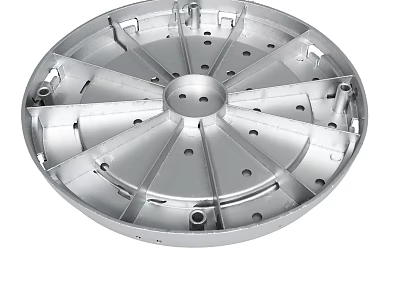 Sturdy Industrial Metal Circular Component With Multiple Holes And Slots 3d model