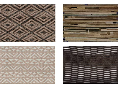 Square Rugs With Geometric Patterns Diamond Design Wood Grain And Striped Motifs 3d model