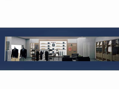 Clothing Store Interior Featuring Mannequins Display Racks Organized Shelves And Fashion Apparel 3d model