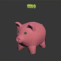 Pink Piggy Bank With Gold Coins Falling Above Its Surface