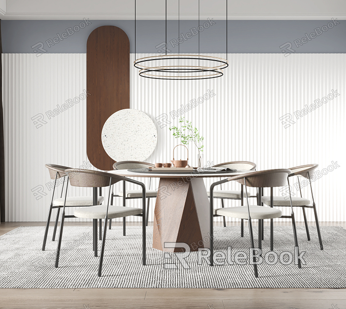 Modern Dining Table and Chair Combination Dining Table and Chair model