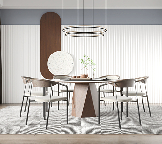 Modern Dining Table and Chair Combination Dining Table and Chair 3d model