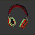 Comfortable Over Ear Computer Headphones With Stylish Black Red Design And Ergonomic Fit