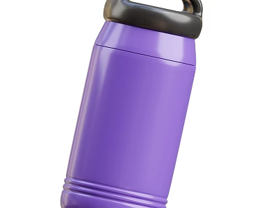 Modern Purple Stainless Steel Insulated Cup with Black Lid and Handle 3d model