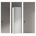 Modern Hinged Doors Featuring Vertical Slats And Metallic Handles In Interior Design