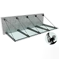 Glass And Metal Ceiling Installation On Concrete Wall 3d model